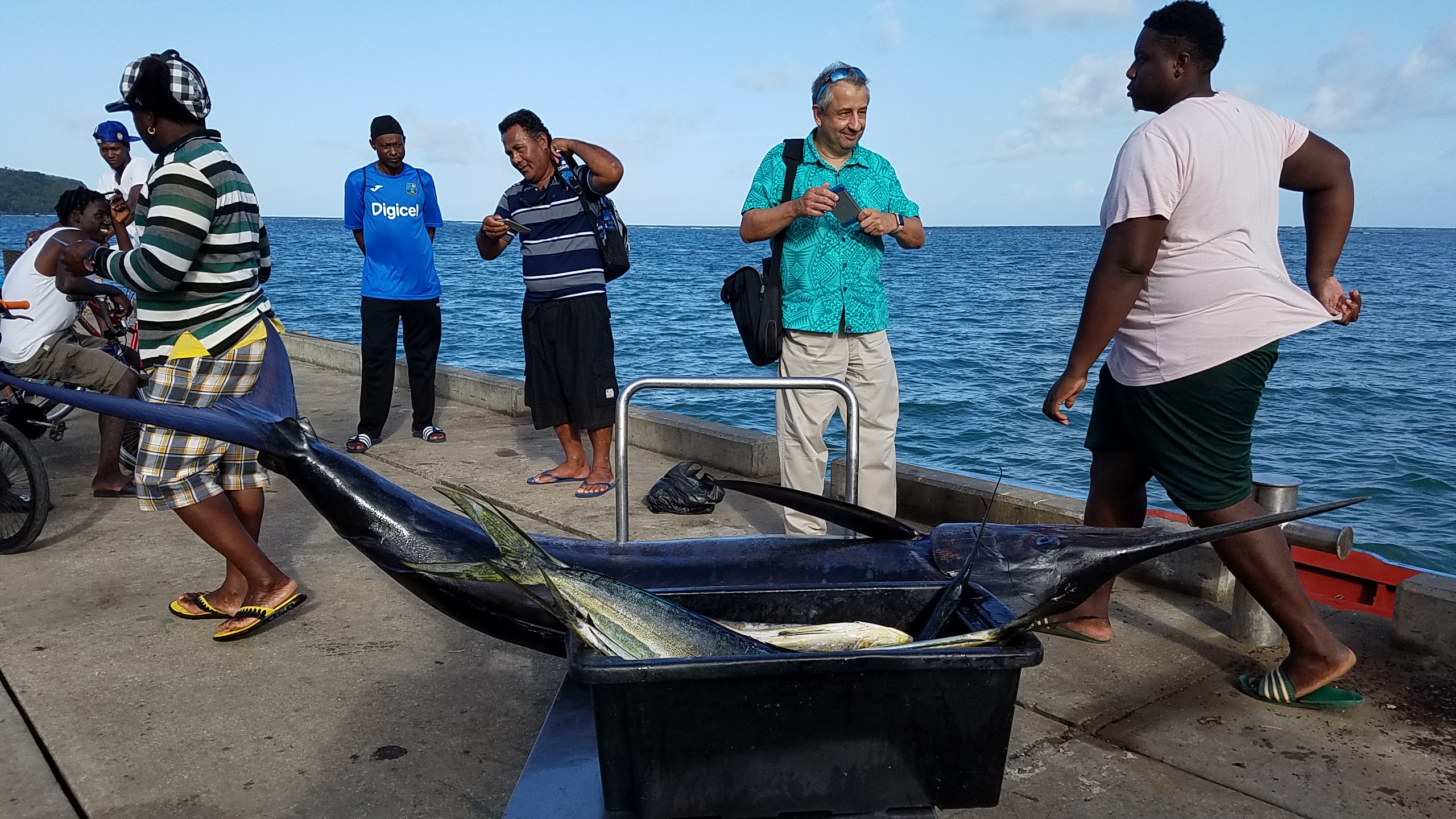 Yellow Fin Tunas were caught around the FADs during the Grenada leg of the study tour